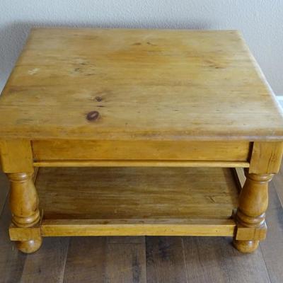 Large Rustic Turned Leg Coffee Table