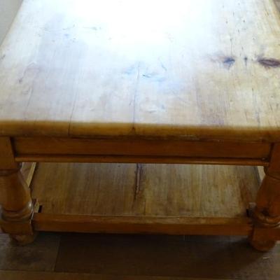 Large Rustic Turned Leg Coffee Table