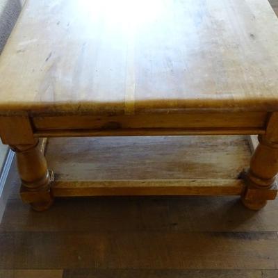 Large Rustic Turned Leg Coffee Table