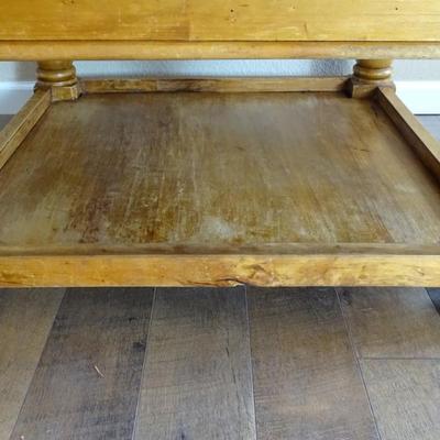 Large Rustic Turned Leg Coffee Table