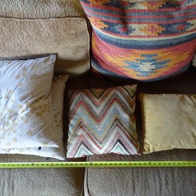 Assortment of Five Couch Pillows
