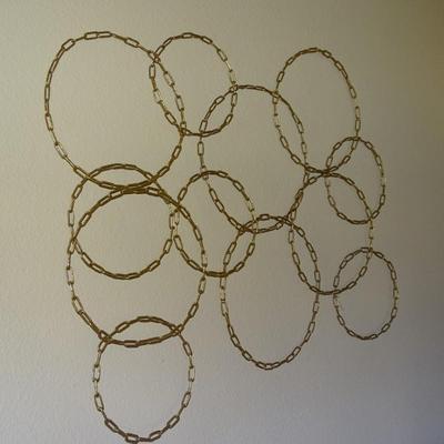 Wall Art - Art Deco Style Golden Chain Seamless Pattern Wall Art