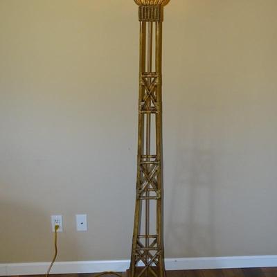 Natural Rattan Floor Lamp, Torchere Shade