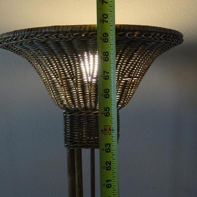 Natural Rattan Floor Lamp, Torchere Shade