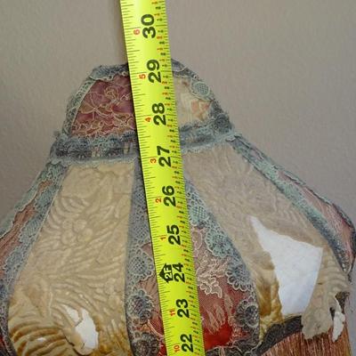 Enchanting Vintage Victorian Style Table Lamp with Fringed Shade