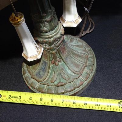Enchanting Vintage Victorian Style Table Lamp with Fringed Shade