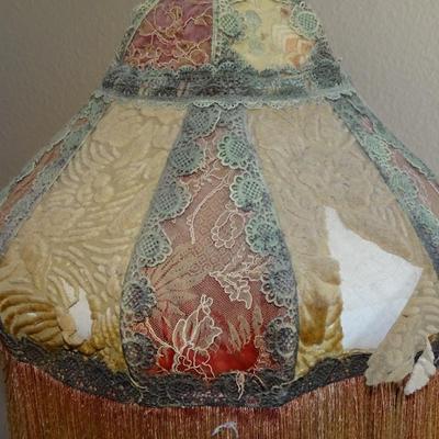Enchanting Vintage Victorian Style Table Lamp with Fringed Shade