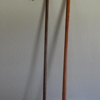 3 Hats, 2 Wooden Canes, 2 Metal Buckets