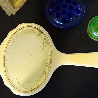 Vintage Home DÃ©cor: including Ballerina Artwork, Unique Candle Holder and Ivory Hand Mirror