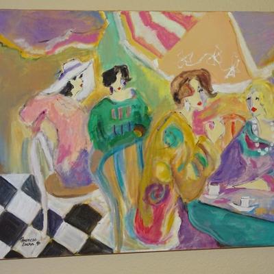 Original Painting by Frances Becker - Ladies Having Tea