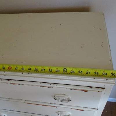 Vintage Six-drawer White Tall Chest of Drawers - Perfect for a Shabby Chic Decor