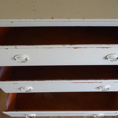 Vintage Six-drawer White Tall Chest of Drawers - Perfect for a Shabby Chic Decor