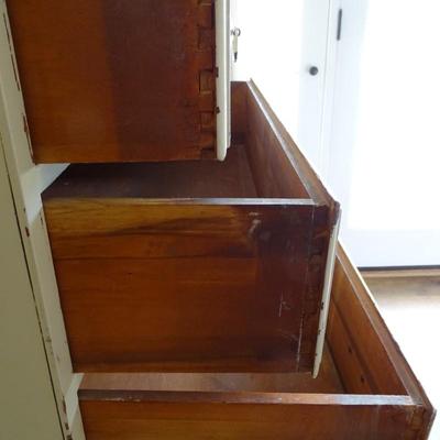 Vintage Six-drawer White Tall Chest of Drawers - Perfect for a Shabby Chic Decor