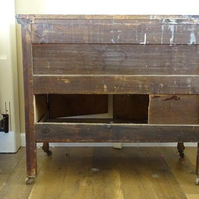 Antique Oak Washstand Server Chamber Cabinet