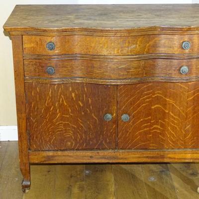 Antique Oak Washstand Server Chamber Cabinet