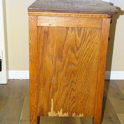 Antique Oak Washstand Server Chamber Cabinet
