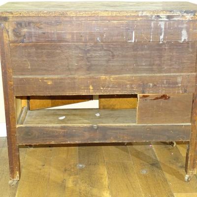Antique Oak Washstand Server Chamber Cabinet
