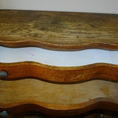Antique Oak Washstand Server Chamber Cabinet