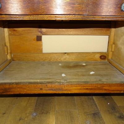 Antique Oak Washstand Server Chamber Cabinet
