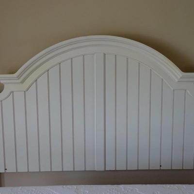 King Size White Panel Arch Poster Headboard, Nectar Mattress, x2  Twin Size Box Springs, and Topper