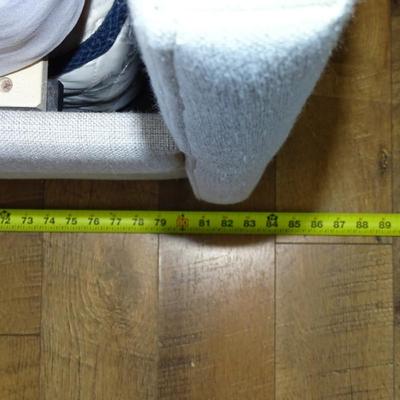 Twin Tufted Fabric Day Bed with Trundle and Two Twin Mattresses