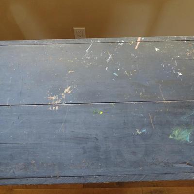 Vintage Industrial Student Desk Painted Black - Perfect for Crafts