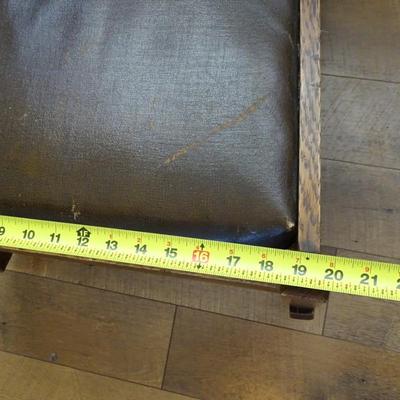 Antique Mission Slat Back / Armless Rocking Chair with Leather Seat