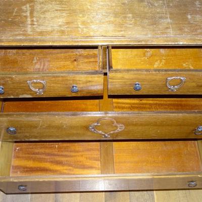 Mid 20th Century Vintage Country Style 4 Drawer Chest with Mirror