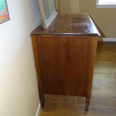 Mid 20th Century Vintage Country Style 4 Drawer Chest with Mirror