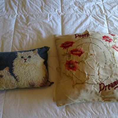 2 Vintage  Needlepoint Pillows