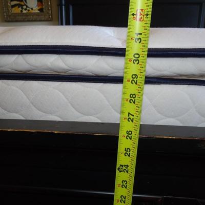 Queen Mattress, Boxspring, and Wooden Frame