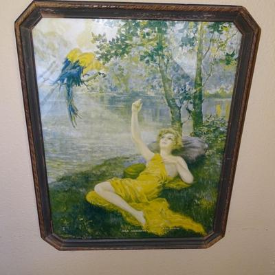 Antique Print of F.R Harper's Idle Moments, copyright Manz, 1928 Chicago