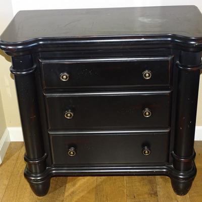 Modern Three-drawer Black Nightstand