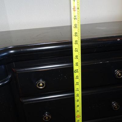 Modern Three-drawer Black Nightstand