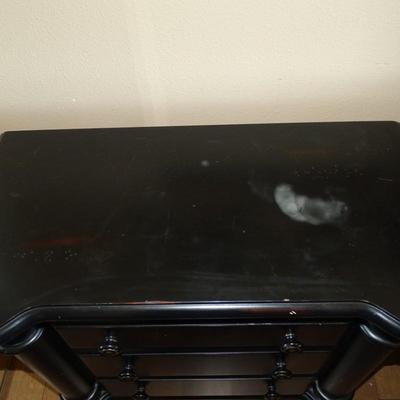 Modern Three-drawer Black Nightstand