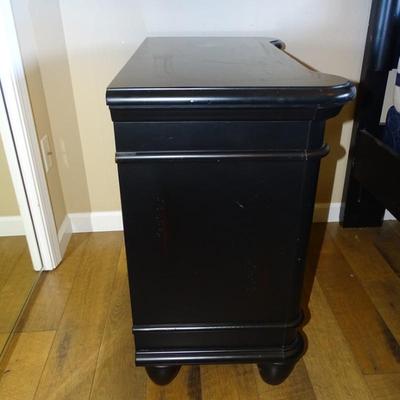 Modern Three-drawer Black Nightstand