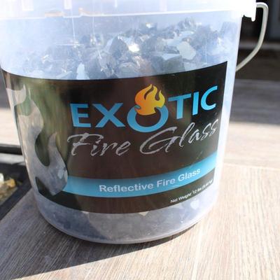 Propane Fire Pit and Bench with Spare Glass and Fire Tools