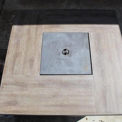 Propane Fire Pit and Bench with Spare Glass and Fire Tools