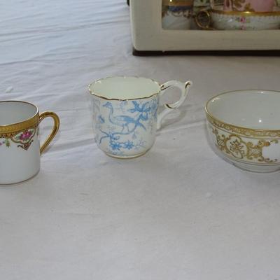 Large Set of Antique Teacup and Saucers Sets and Sugar Pot
