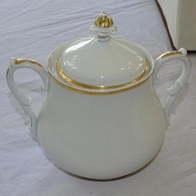 Large Set of Antique Teacup and Saucers Sets and Sugar Pot