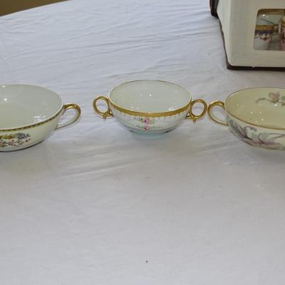 Large Set of Antique Teacup and Saucers Sets and Sugar Pot