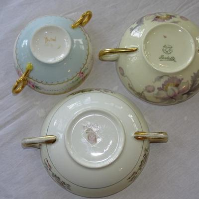 Large Set of Antique Teacup and Saucers Sets and Sugar Pot