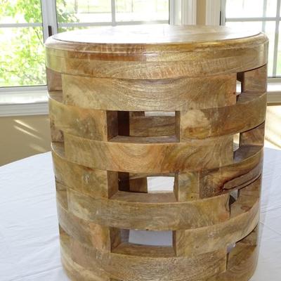Solid Wood Drum End Table