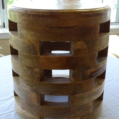 Solid Wood Drum End Table