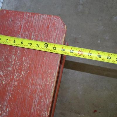 Primitive Antique Rustic red Painted Shoe Shine Box Step Stool Farmhouse Chic