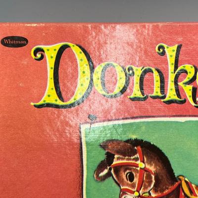 Mid-Century Pin the Tail on the Donkey Party game Whitman made in USA