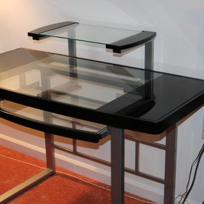 Tempered Glass/Metal Computer Desk