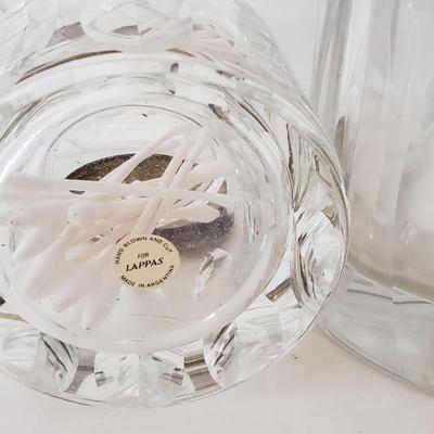 Cotton Ball/ Q tip Glass Jars silver lids