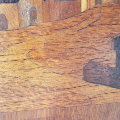 Vintage inlaid wood art