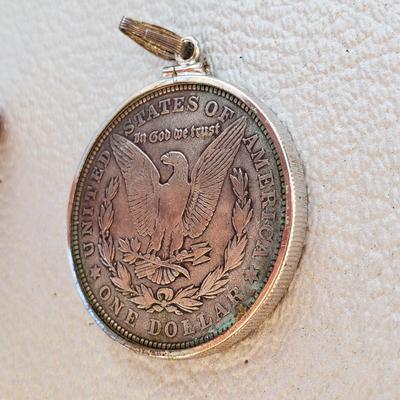 1921 Morgan one dollar coin pendant